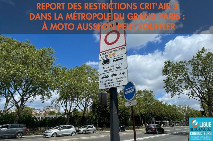 Report des restrictions Crit’Air 3 dans la Métropole du Grand Paris : à moto aussi on peut souffler